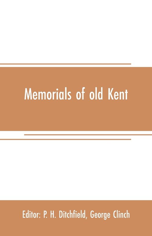 Couverture_Memorials of old Kent