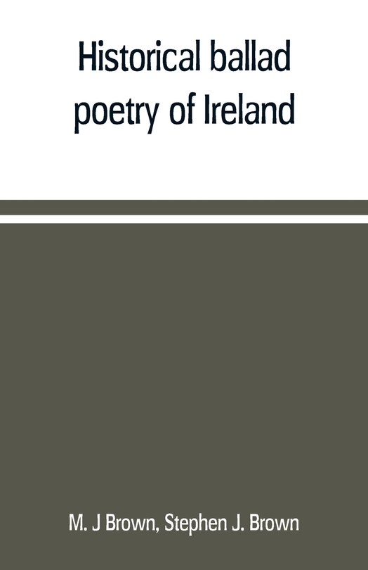 Couverture_Historical ballad poetry of Ireland