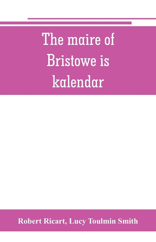 Couverture_The Maire Of Bristowe Is Kalendar