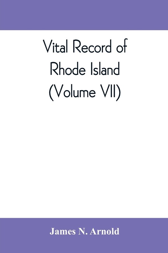Front cover_Vital Record Of Rhode Island