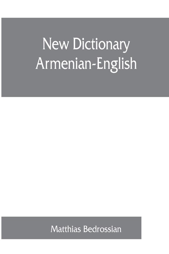 Couverture_New Dictionary Armenian-english