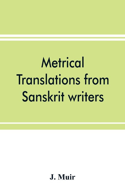 Front cover_Metrical Translations From Sanskrit Writers