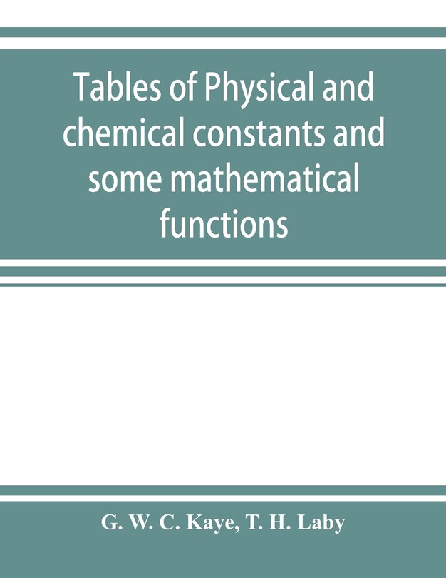 Front cover_Tables of physical and chemical constants and some mathematical functions