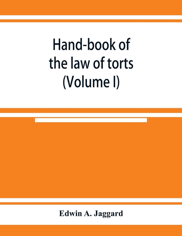 Front cover_Hand-book Of The Law Of Torts (volume I)