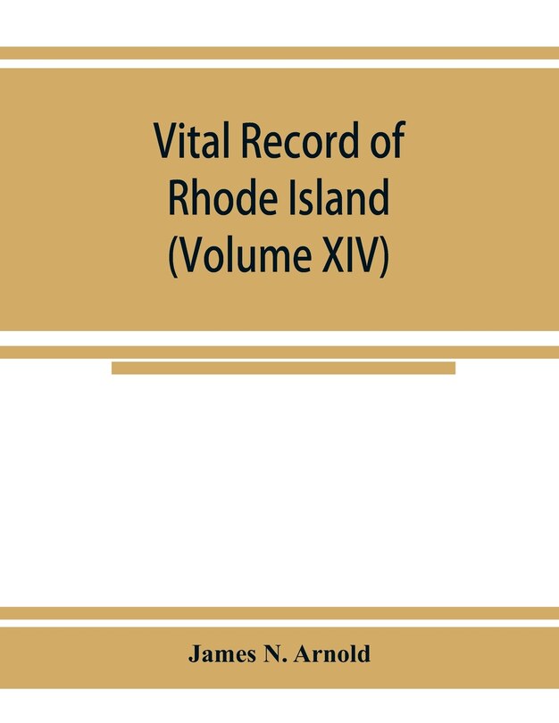 Front cover_Vital Record Of Rhode Island