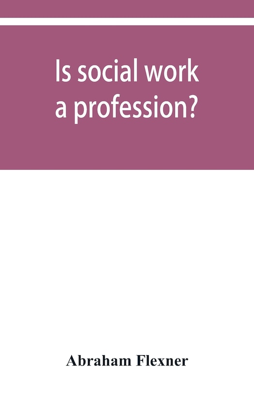 Couverture_Is Social Work A Profession?