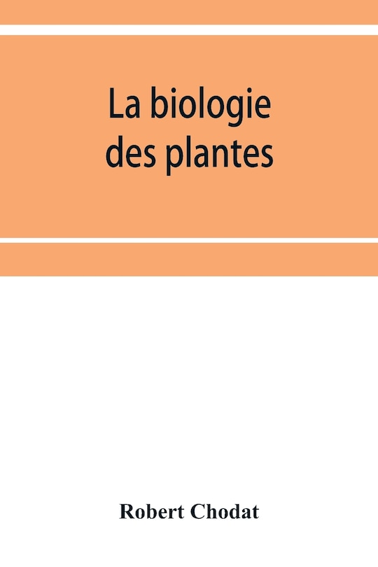 Front cover_La biologie des plantes