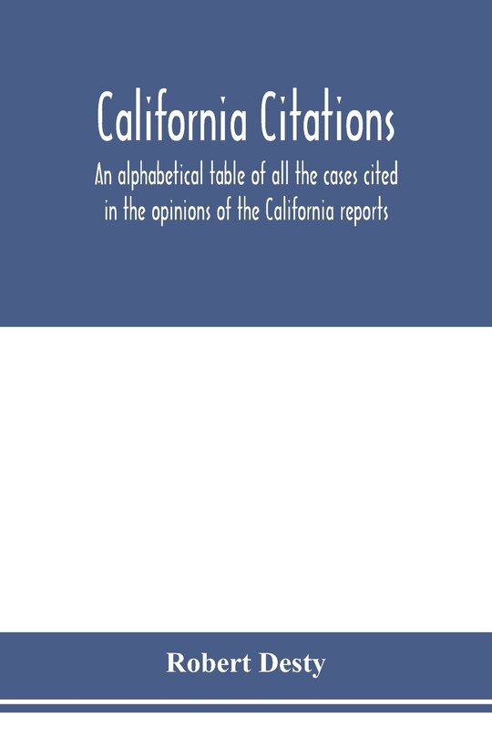 Front cover_California citations