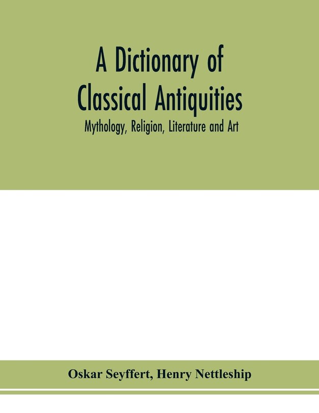 Front cover_A dictionary of classical antiquities