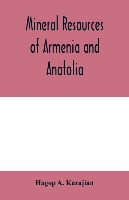 Couverture_Mineral Resources Of Armenia And Anatolia