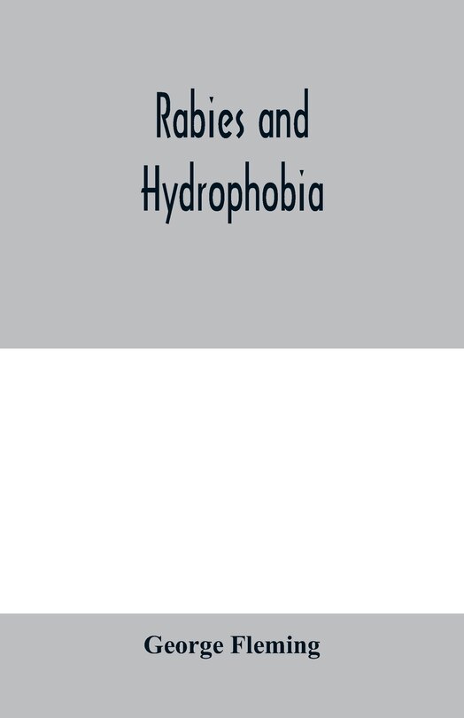 Front cover_Rabies and hydrophobia