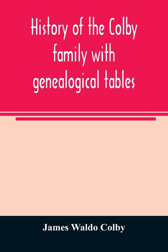Couverture_History of the Colby family with genealogical tables