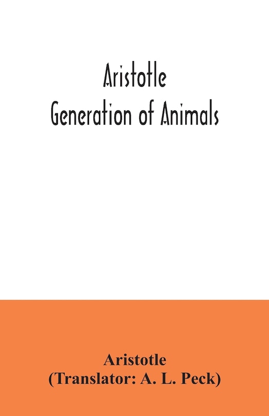 Front cover_Aristotle; Generation of animals