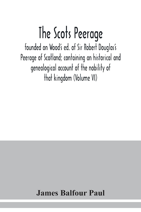 Front cover_The Scots peerage