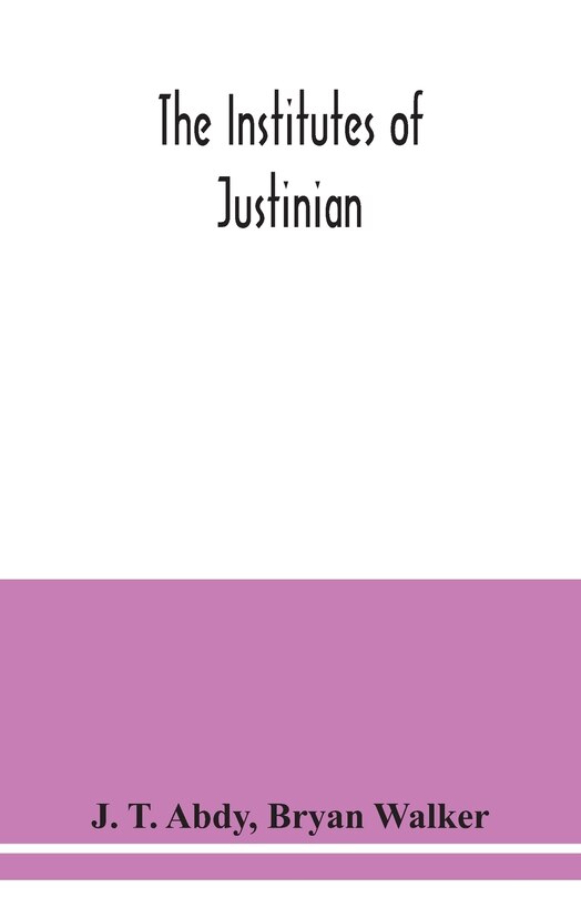 Front cover_The Institutes of Justinian