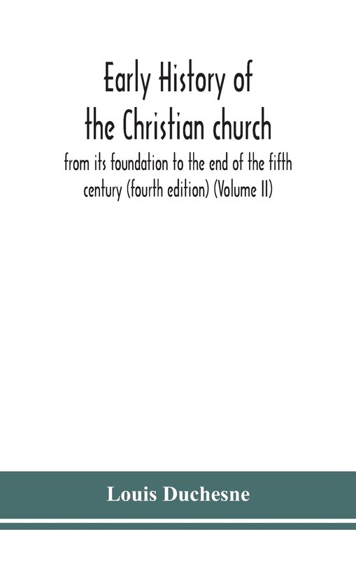 Couverture_Early history of the Christian church