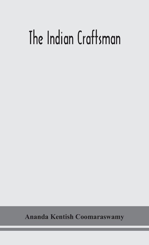 Couverture_The Indian Craftsman