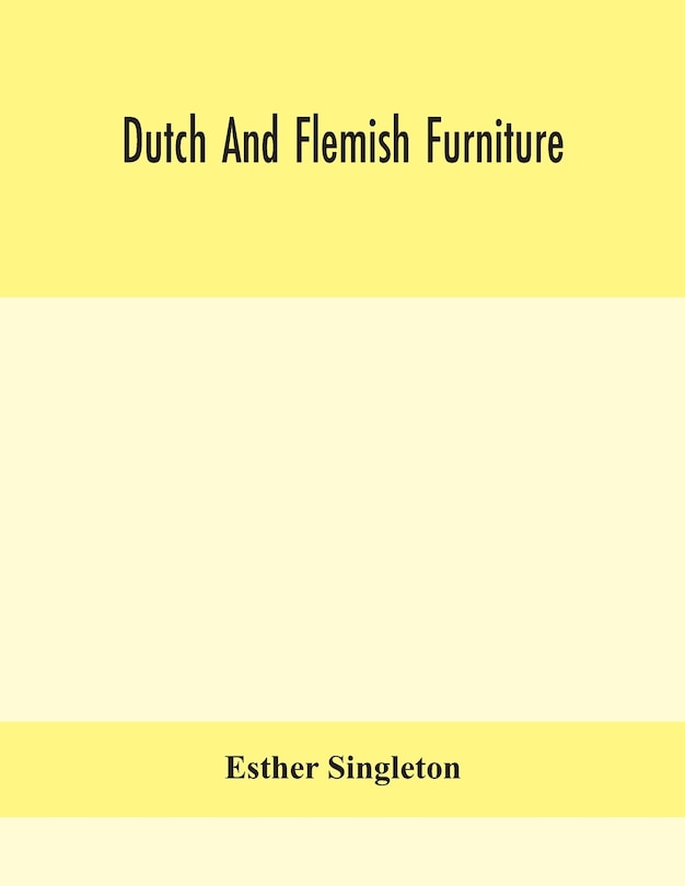 Couverture_Dutch and Flemish furniture
