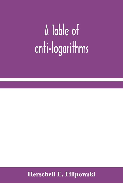 Couverture_A table of anti-logarithms