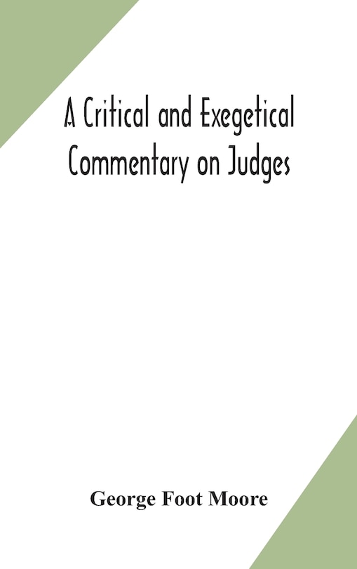 Front cover_A critical and exegetical commentary on Judges