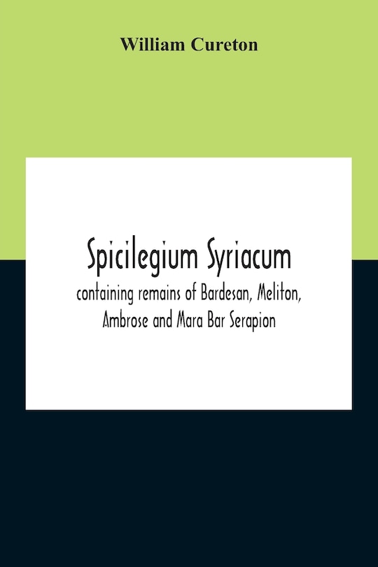 Front cover_Spicilegium Syriacum