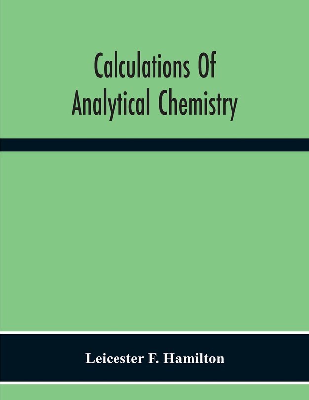 Front cover_Calculations Of Analytical Chemistry