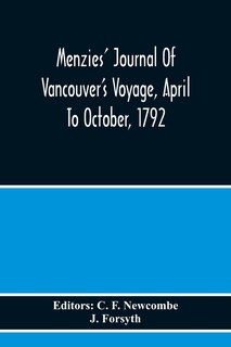 Couverture_Menzies' Journal Of Vancouver'S Voyage, April To October, 1792