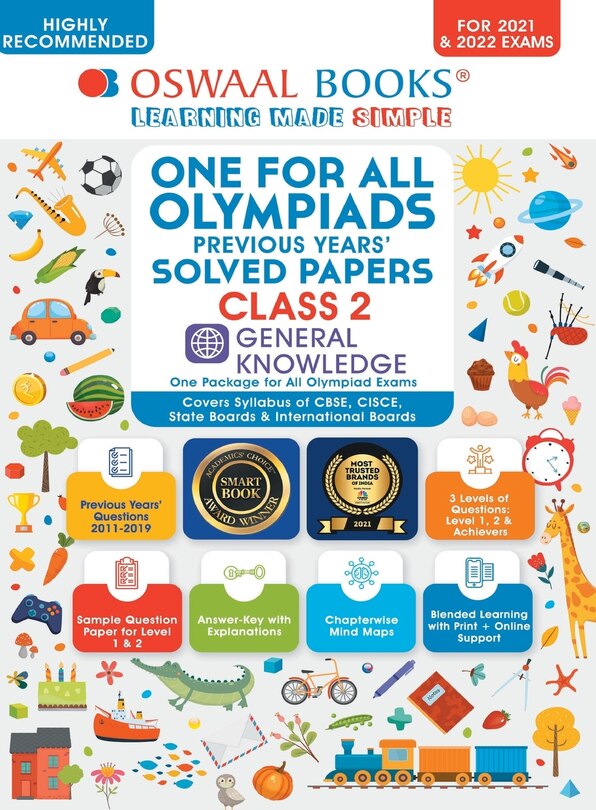 Couverture_One for All Olympiad Previous Years' Solved Papers, Class-2 General Knowledge Book (For 2022 Exam)