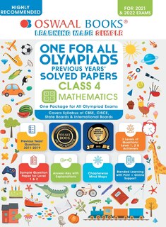 Front cover_Oswaal One for All Olympiad Previous Years Solved Papers, Class-4 Mathematics Book (For 2021-22 Exam)