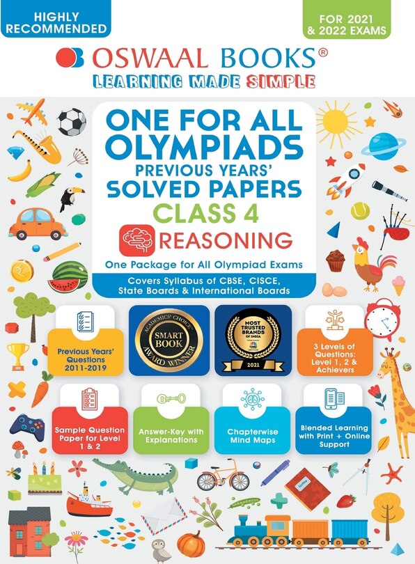 Front cover_One for All Olympiad Previous Years' Solved Papers, Class-4 Reasoning Book (For 2022 Exam)