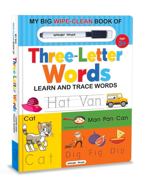 My Big Wipe And Clean Book of Three Letter Words for Kids: Learn And Trace Words