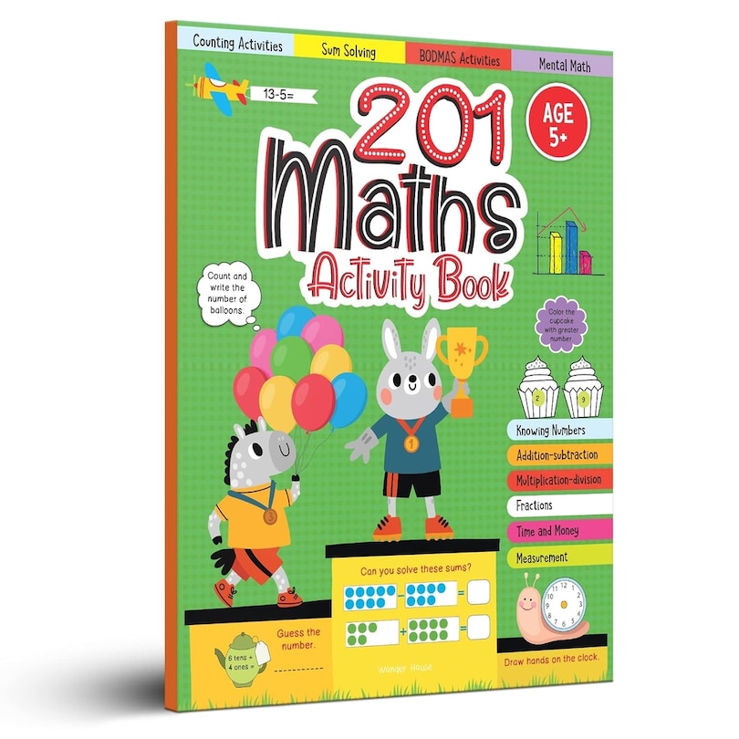 Front cover_201 Maths Activity Book: Fun Activities and Math Exercises