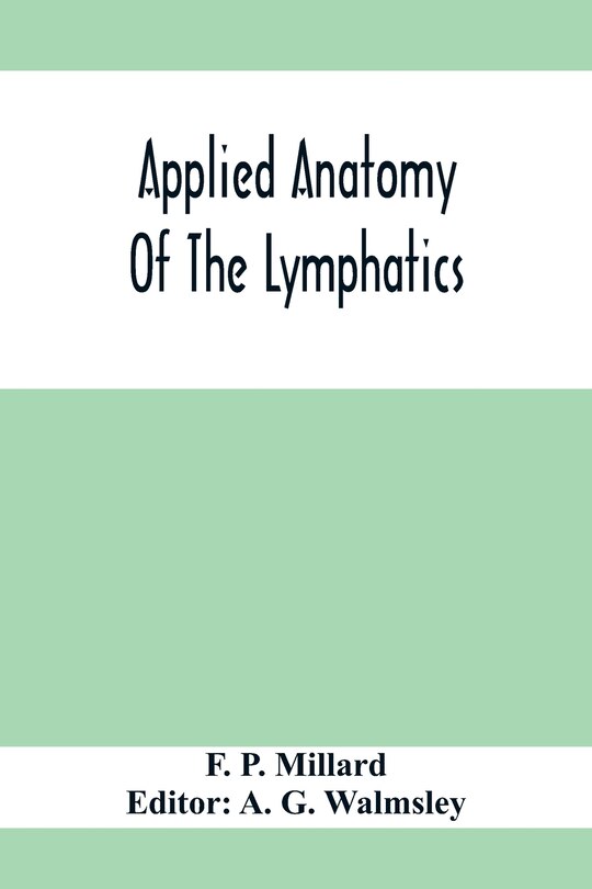 Couverture_Applied Anatomy Of The Lymphatics