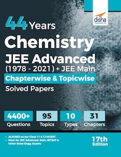 Couverture_44 Years Chemistry JEE Advanced (1978 - 2021) + JEE Main Chapterwise & Topicwise Solved Papers 17th Edition