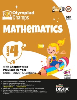 Couverture_Olympiad Champs Mathematics Class 4 with Chapter-wise Previous 10 Year (2013 - 2022) Questions 5th Edition Complete Prep Guide with Theory, PYQs, Past & Practice Exercise