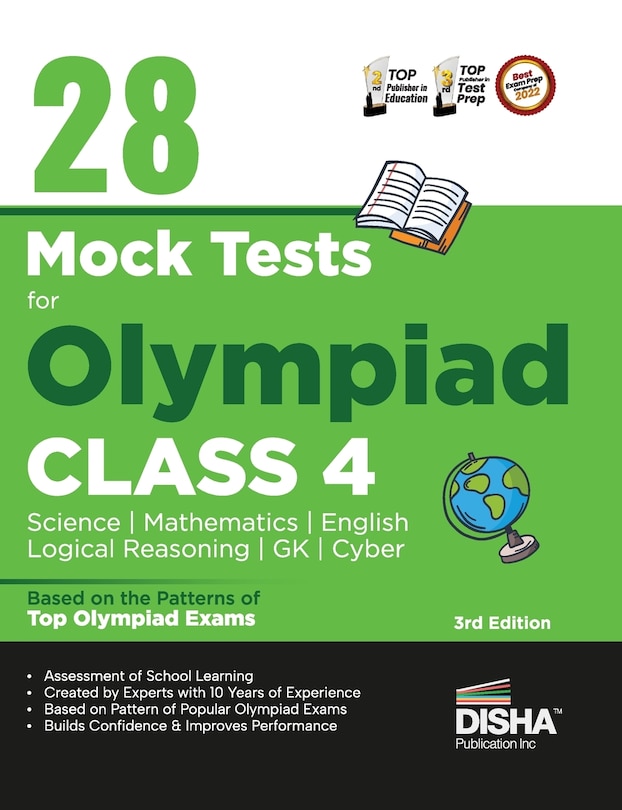 Front cover_28 Mock Test Series for Olympiads Class 4 Science, Mathematics, English, Logical Reasoning, GK & Cyber 2nd Edition