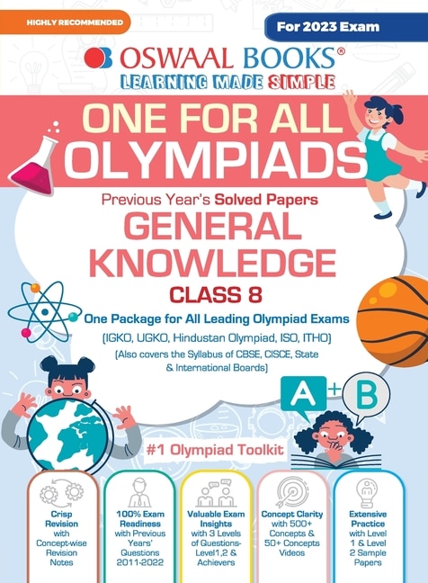 Oswaal One For All Olympiad Previous Years' Solved Papers, Class-8 General Knowledge Book (For 2023 Exam)