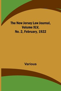 Couverture_The New Jersey Law Journal, Volume XLV, No. 2, February, 1922