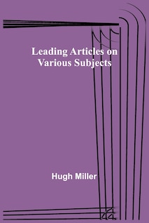 Couverture_Leading Articles on Various Subjects