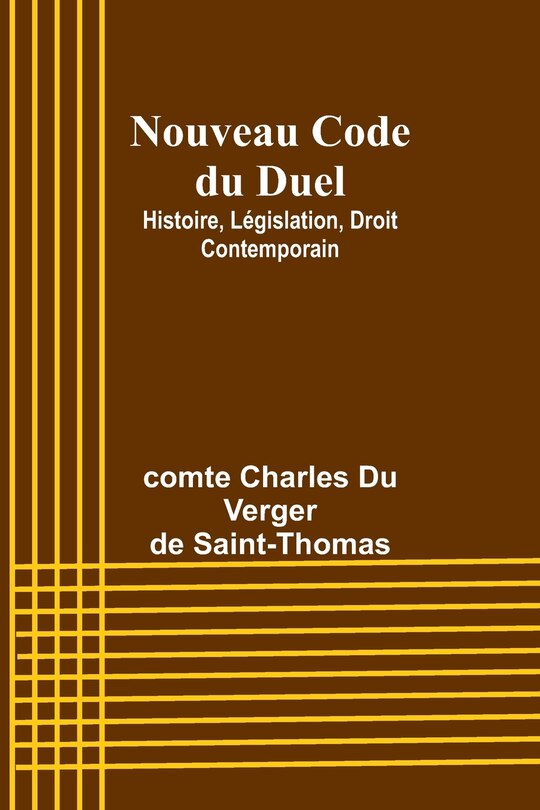 Front cover_Nouveau Code du Duel