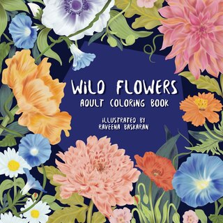 Front cover_Wild Flowers - Adult Coloring Book