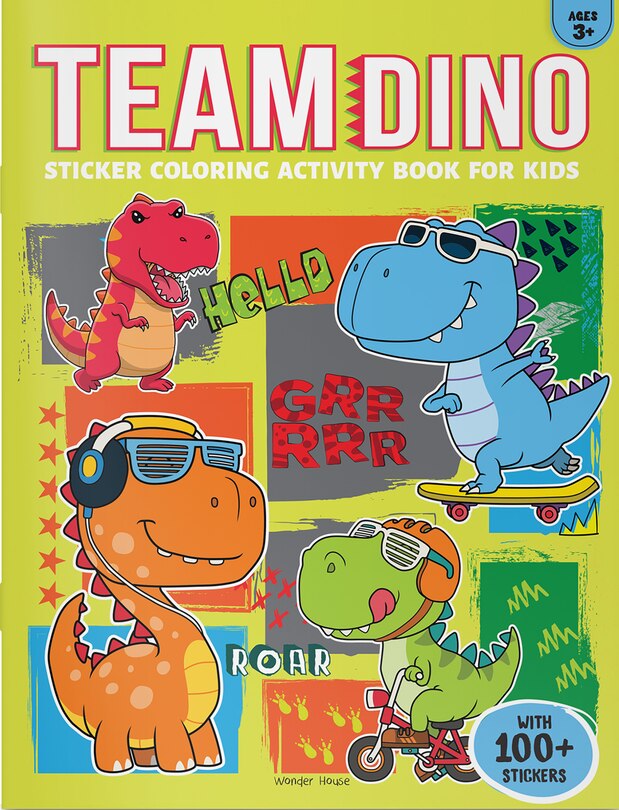 Couverture_Team Dino Sticker Coloring Book For Kids