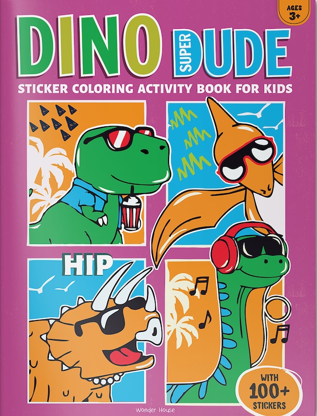 Couverture_Dino Super Dude Sticker Coloring Book For Kids