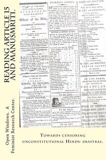 Front cover_Reading Article 15 and Manusmriti.
