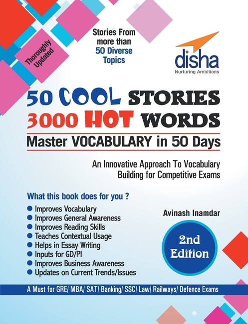Front cover_50 COOL STORIES 3000 HOT WORDS (Master VOCABULARY in 50 days) for GRE/ MBA/ SAT/ Banking/ SSC/ Defence Exams 2nd Edition