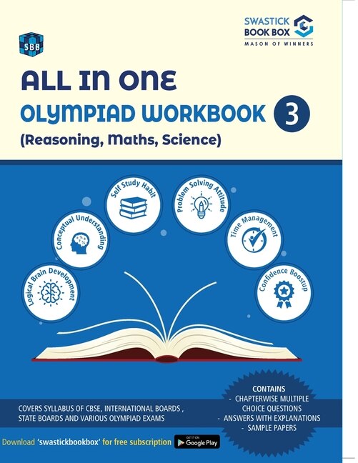 Front cover_All in One Olympiad Workbook for Reasoning, Maths & Science - Class 3