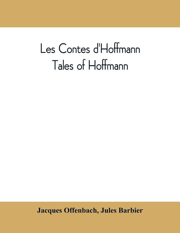Couverture_Les Contes D'hoffmann