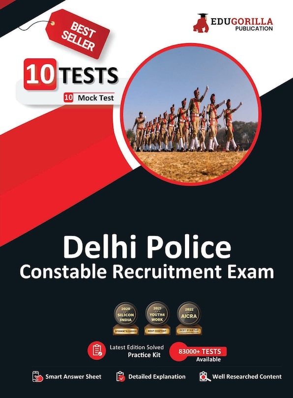 Front cover_Delhi Police Constable Recruitment Exam Book 2023 (English Edition) - 10 Full Length Mock Tests (1000 Solved Objective Questions) with Free Access to Online Tests