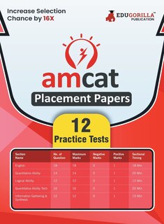 Front cover_AMCAT Placement Papers Prep Book 2023 Aspiring Minds Computer Adaptive Test 12 Practice Tests with Free Access To Online Tests