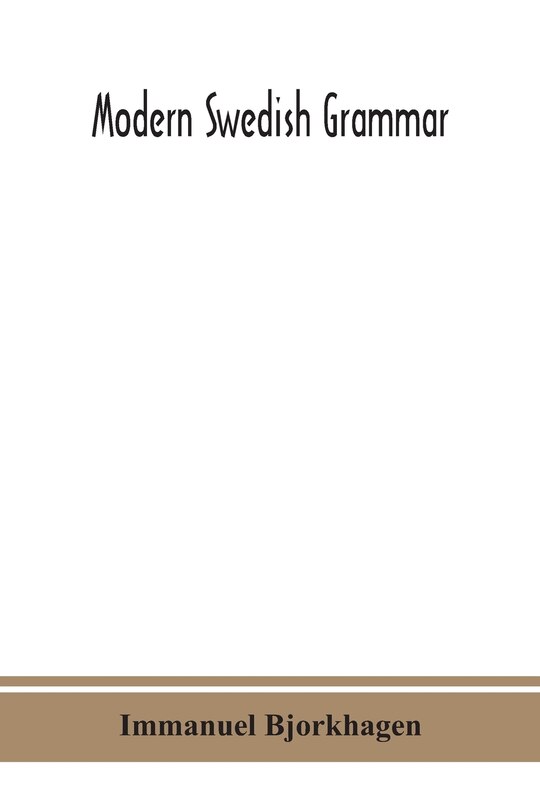 Front cover_Modern Swedish grammar